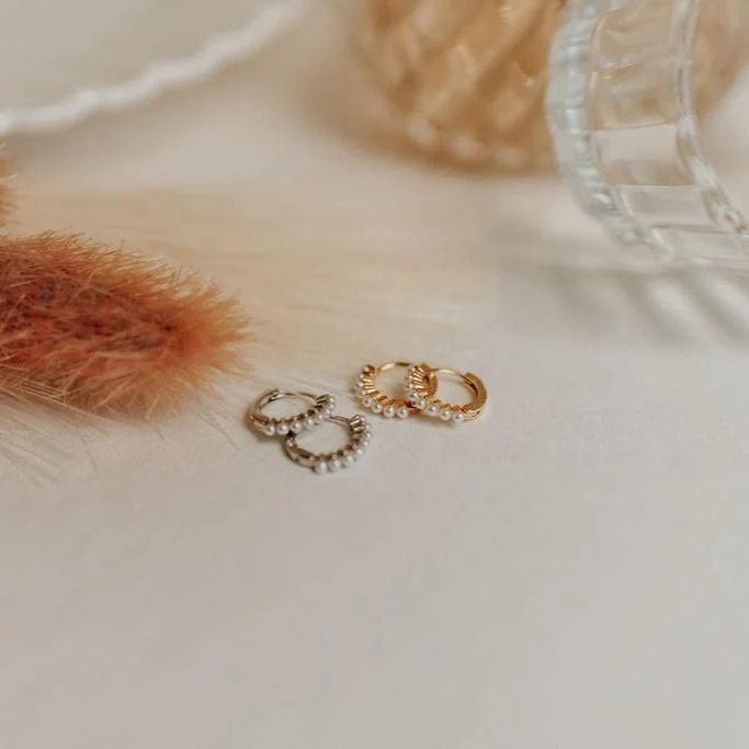 Grace Pearl Hoops - Image 4