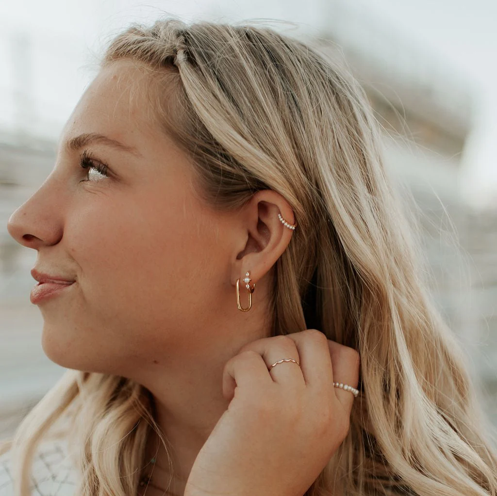 Grace Pearl Hoops - Image 7