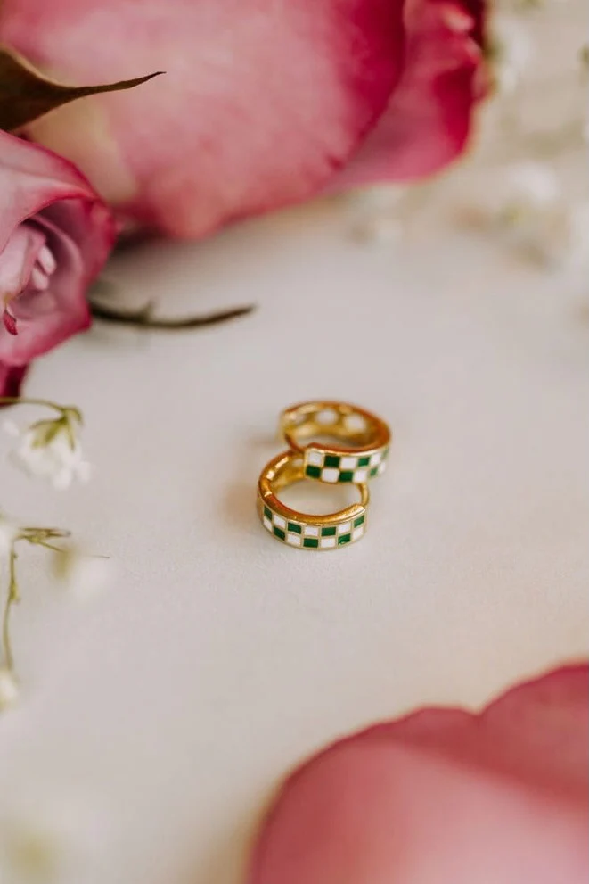 Green & White Checkered Hoops - Image 4
