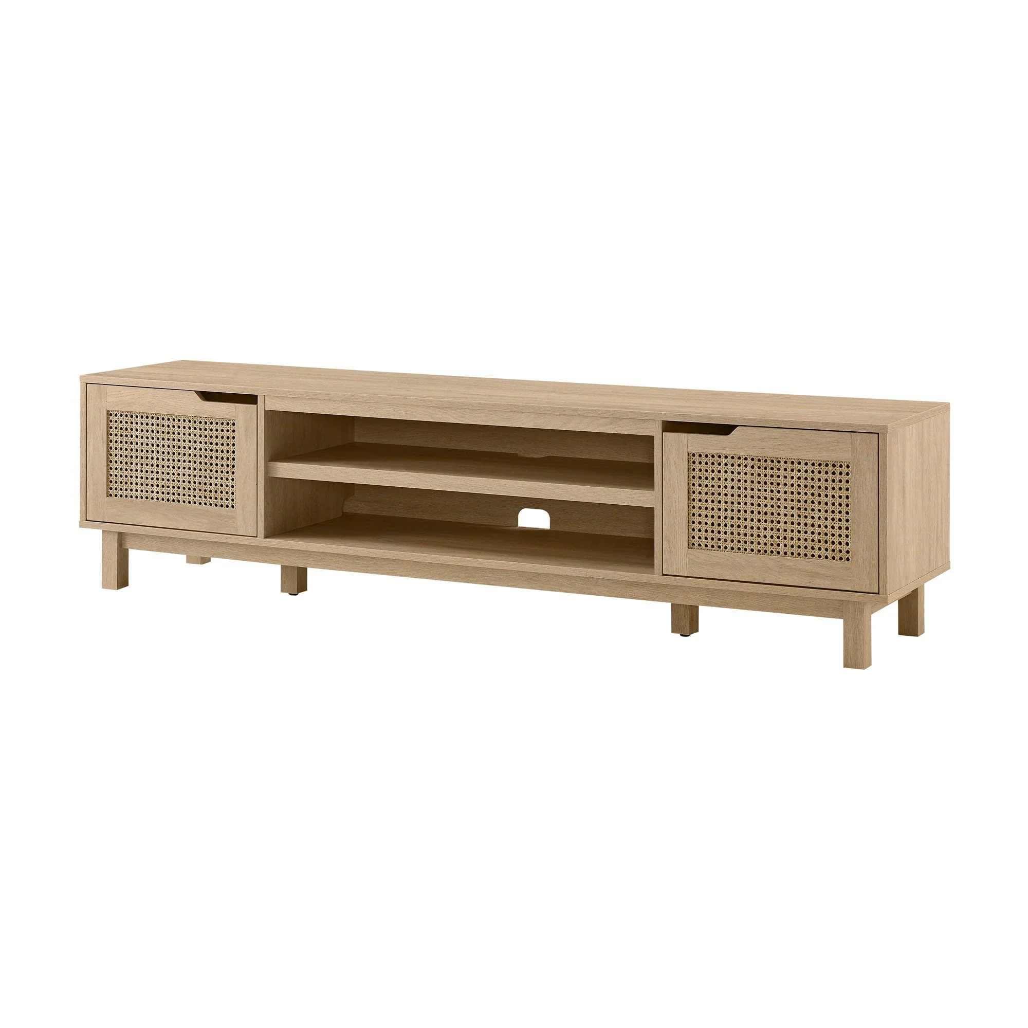 Hamkke Boho 2-Door Faux Rattan TV Stand - Image 14