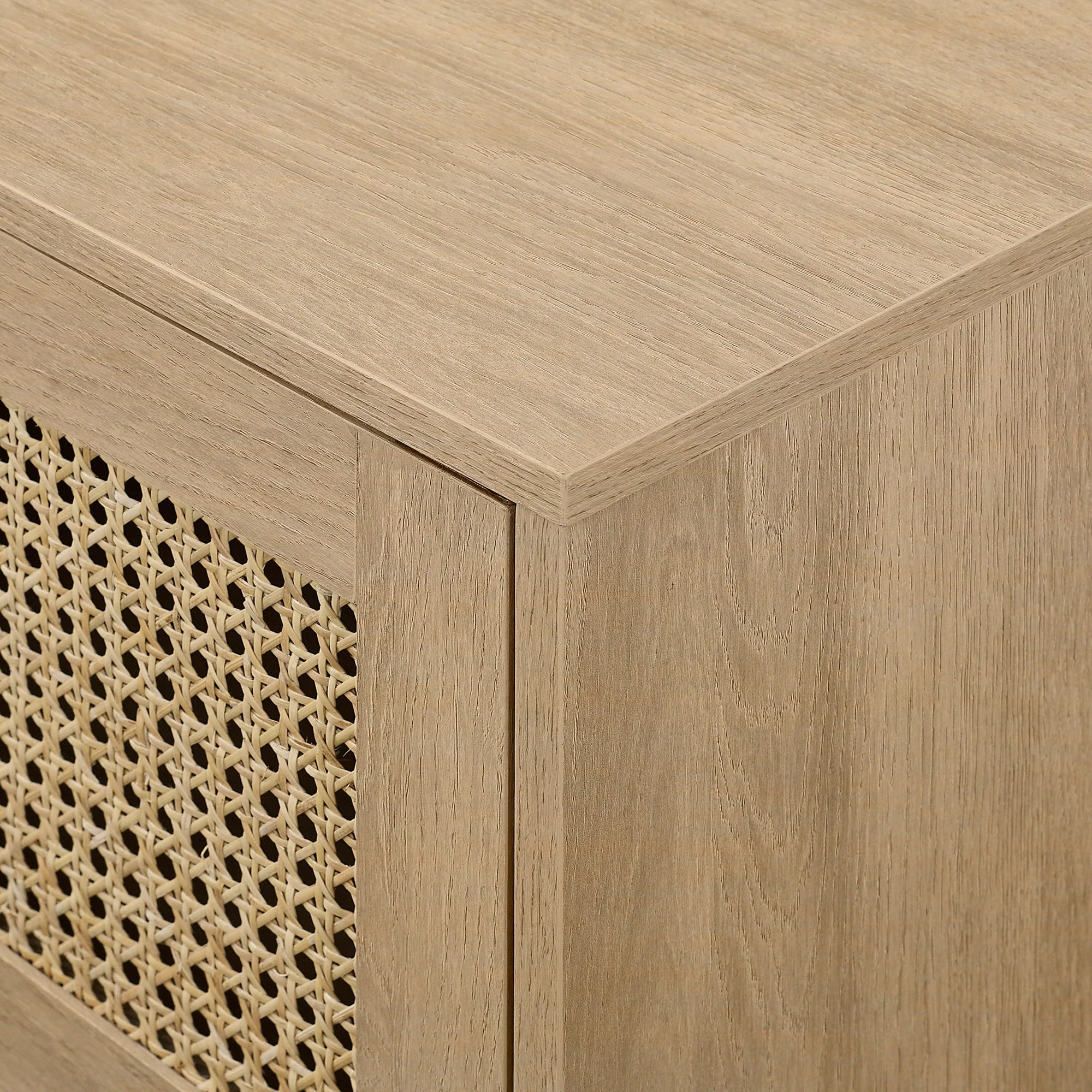 Hamkke Boho 2-Door Faux Rattan TV Stand - Image 17