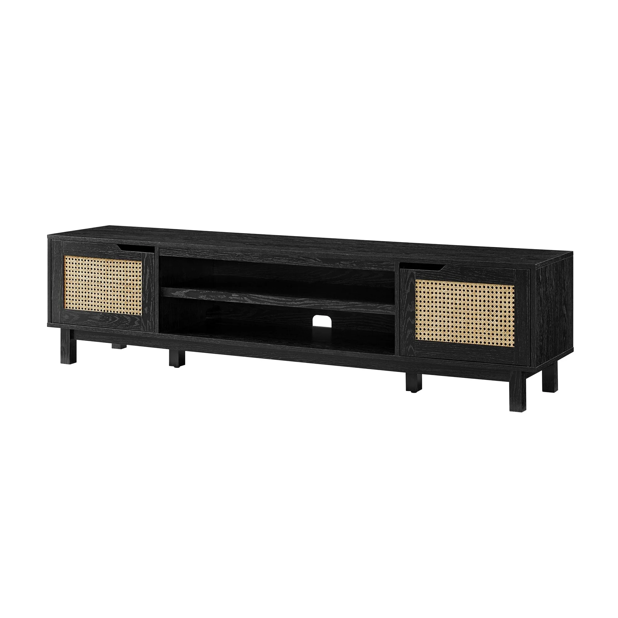 Hamkke Boho 2-Door Faux Rattan TV Stand - Image 9