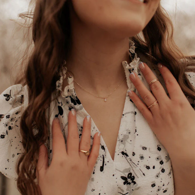 Harper Diamond Teardrop Necklace - Image 3