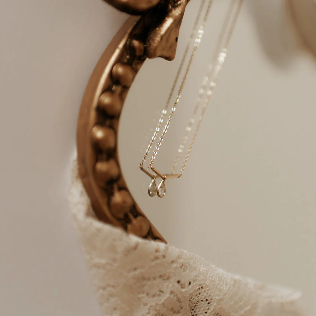 Harper Diamond Teardrop Necklace - Image 4