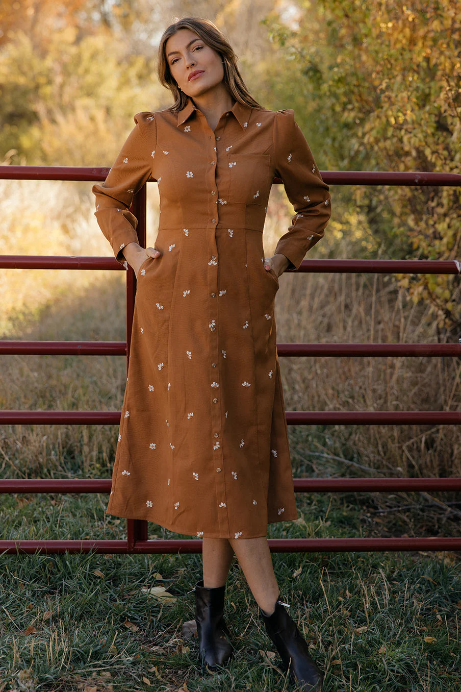 Haven Embroidered Collared Dress - Image 4