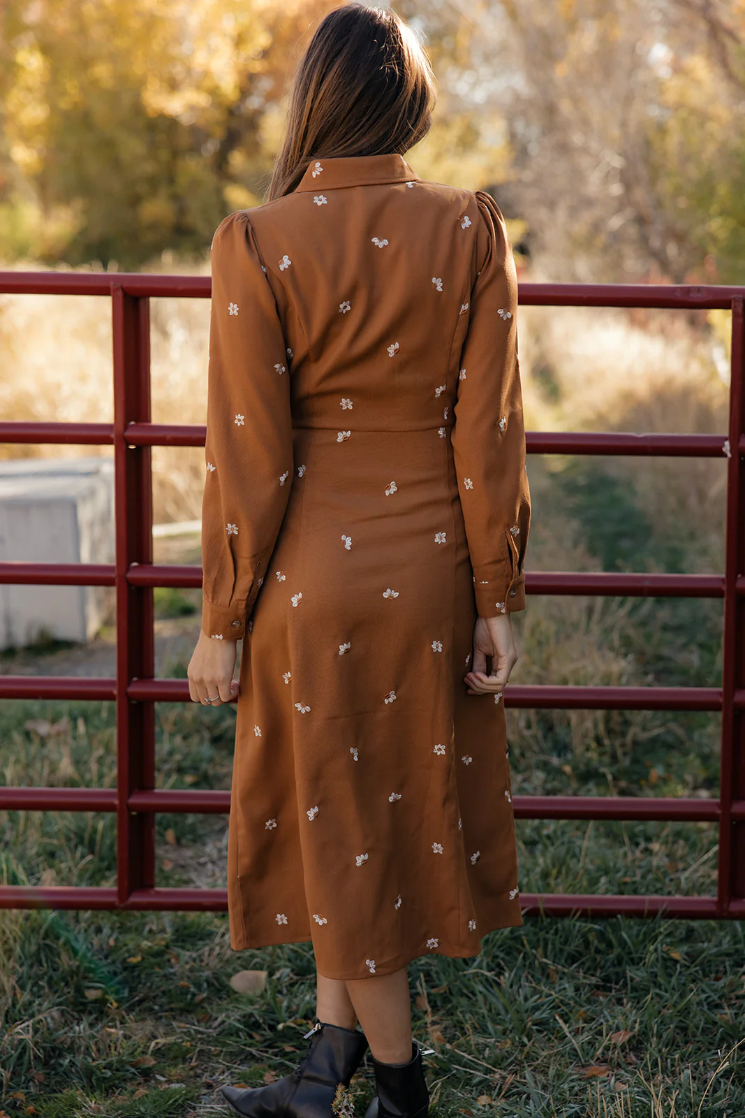 Haven Embroidered Collared Dress - Image 5