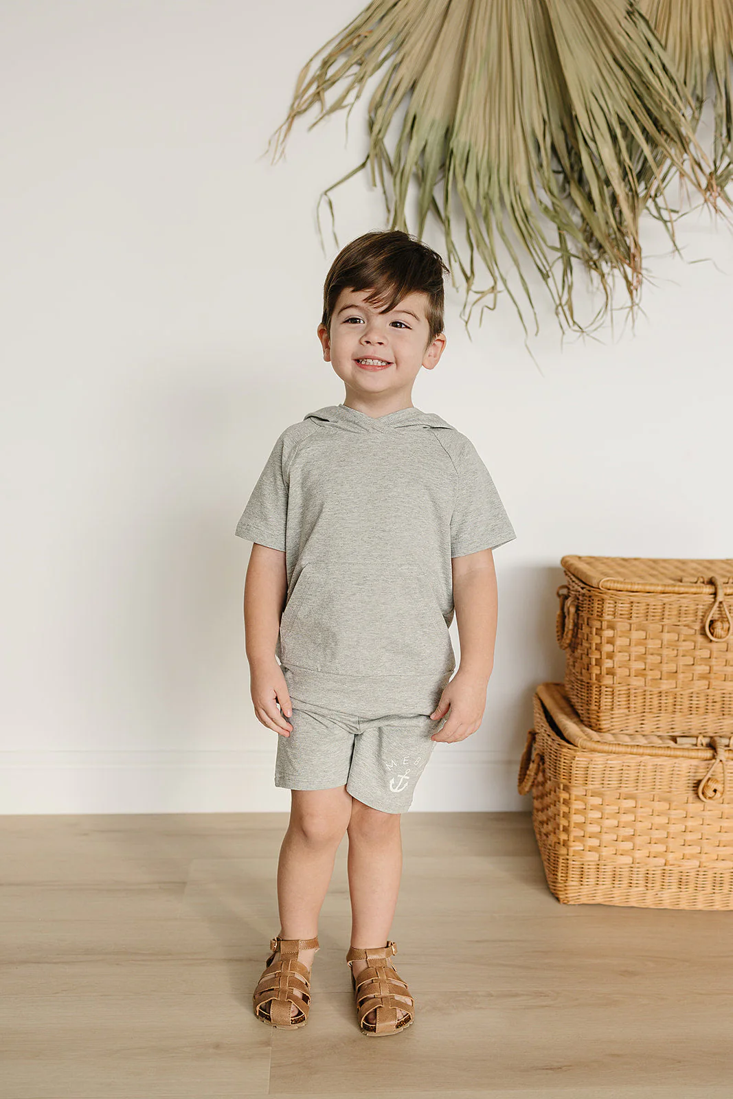 Heather Grey Pocket Cotton Shorts - Image 3