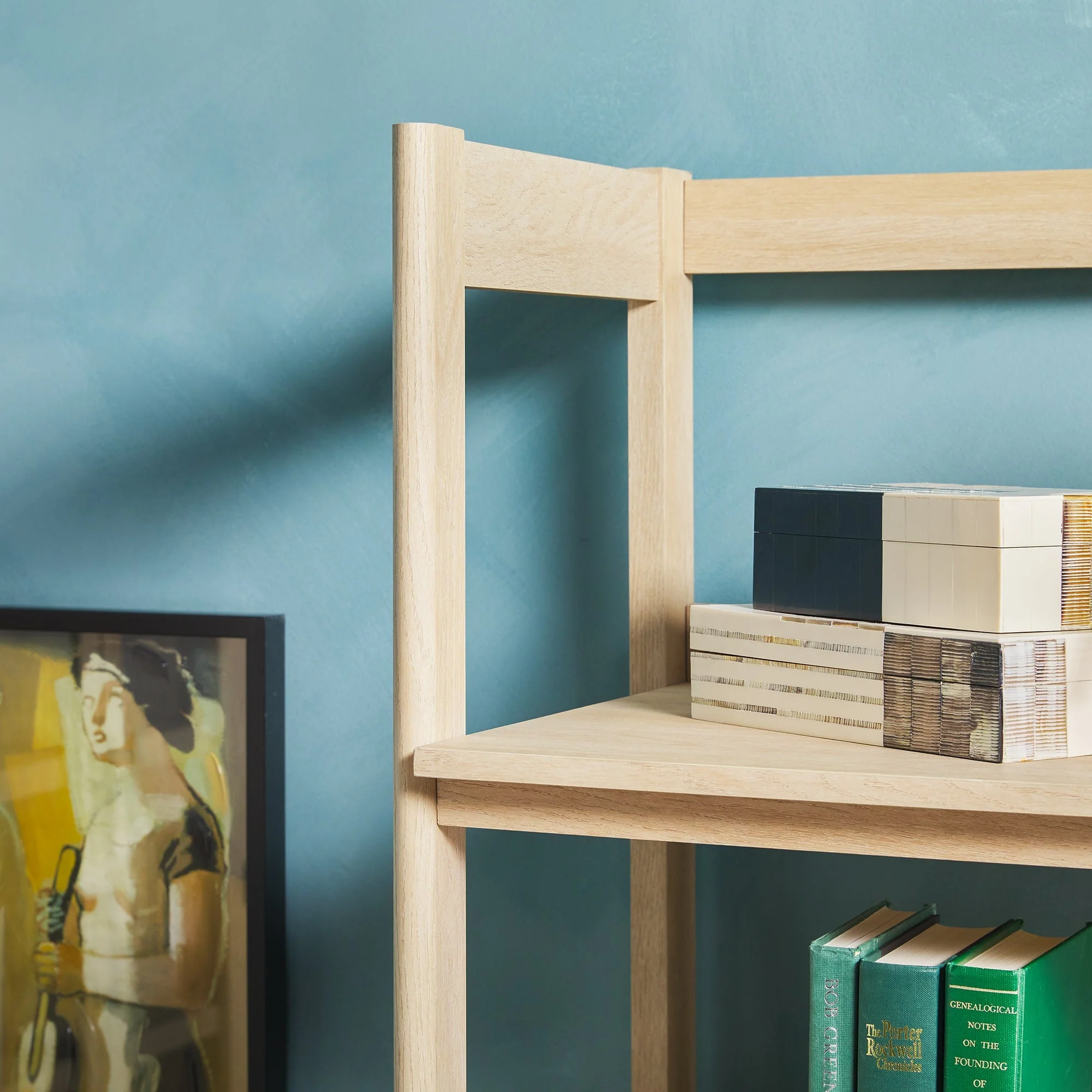 Holmes Modern Scandinavian Reeded Wide Bookshelf - Image 4
