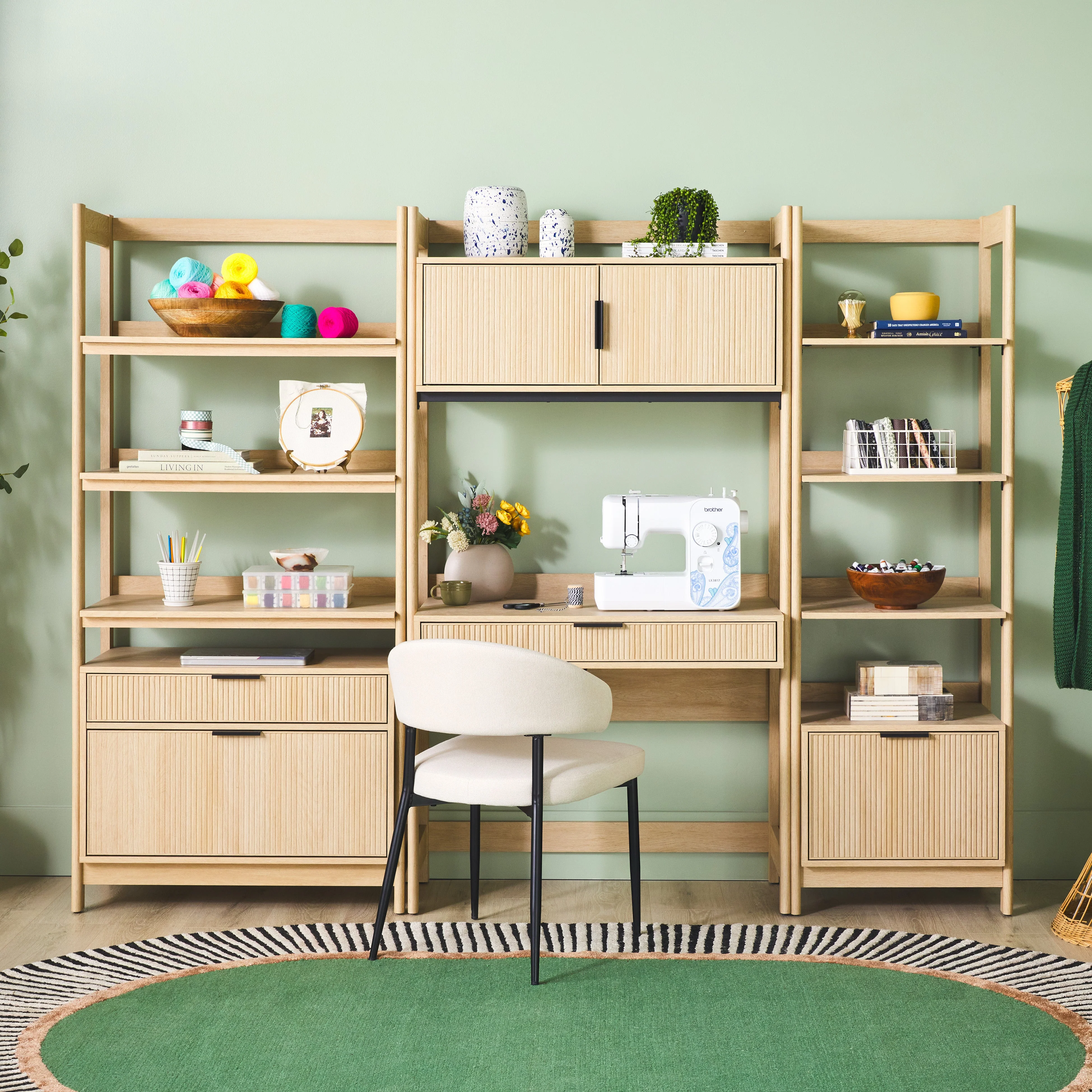 Holmes Modern Scandinavian Reeded Wide Bookshelf - Image 5