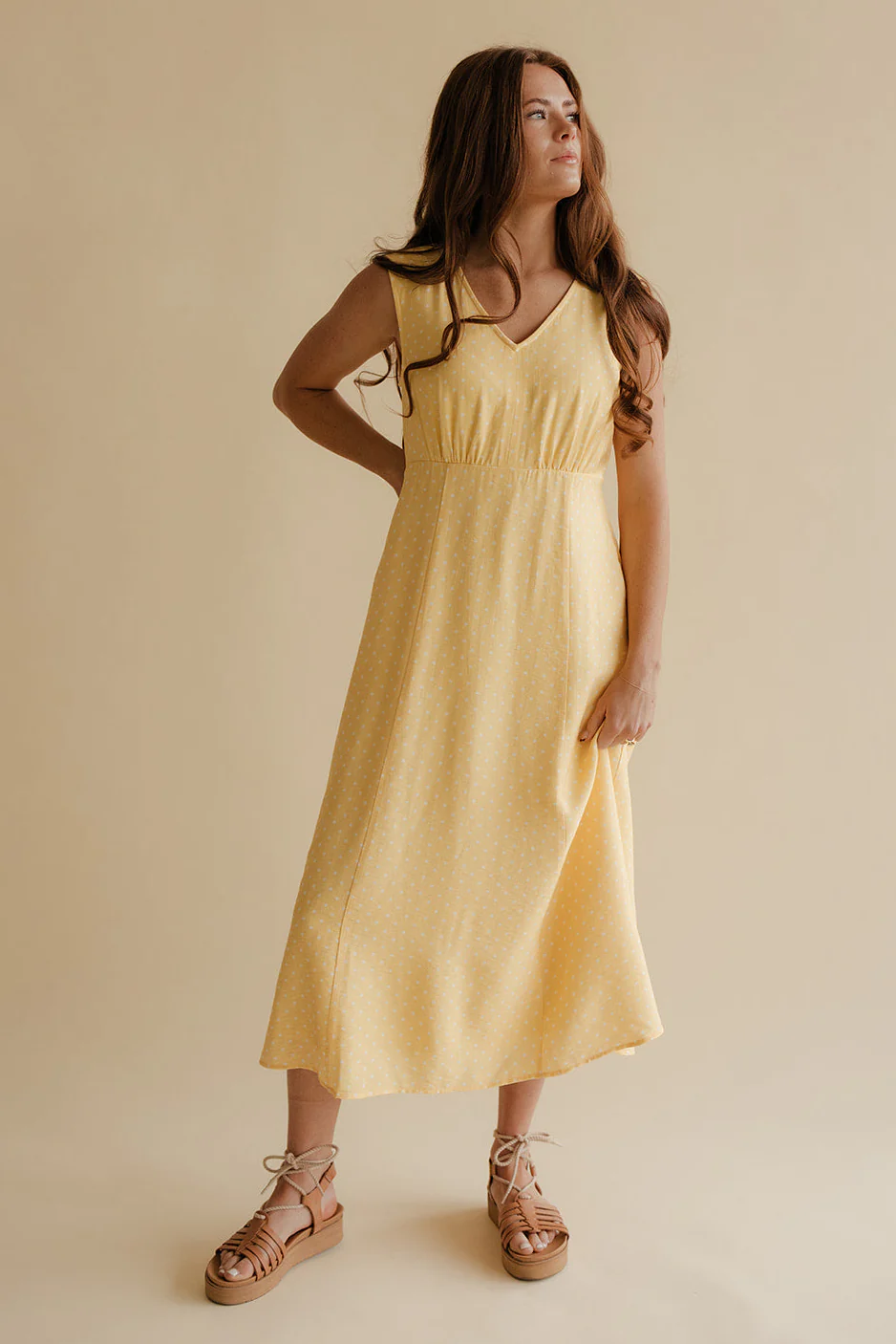 Honey Glow Dot Dress