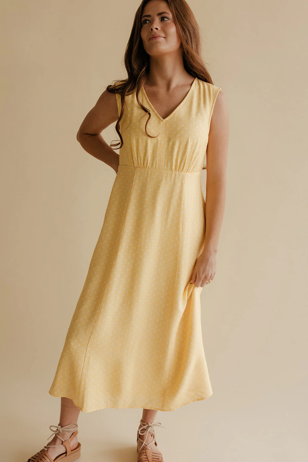 Honey Glow Dot Dress - Image 7