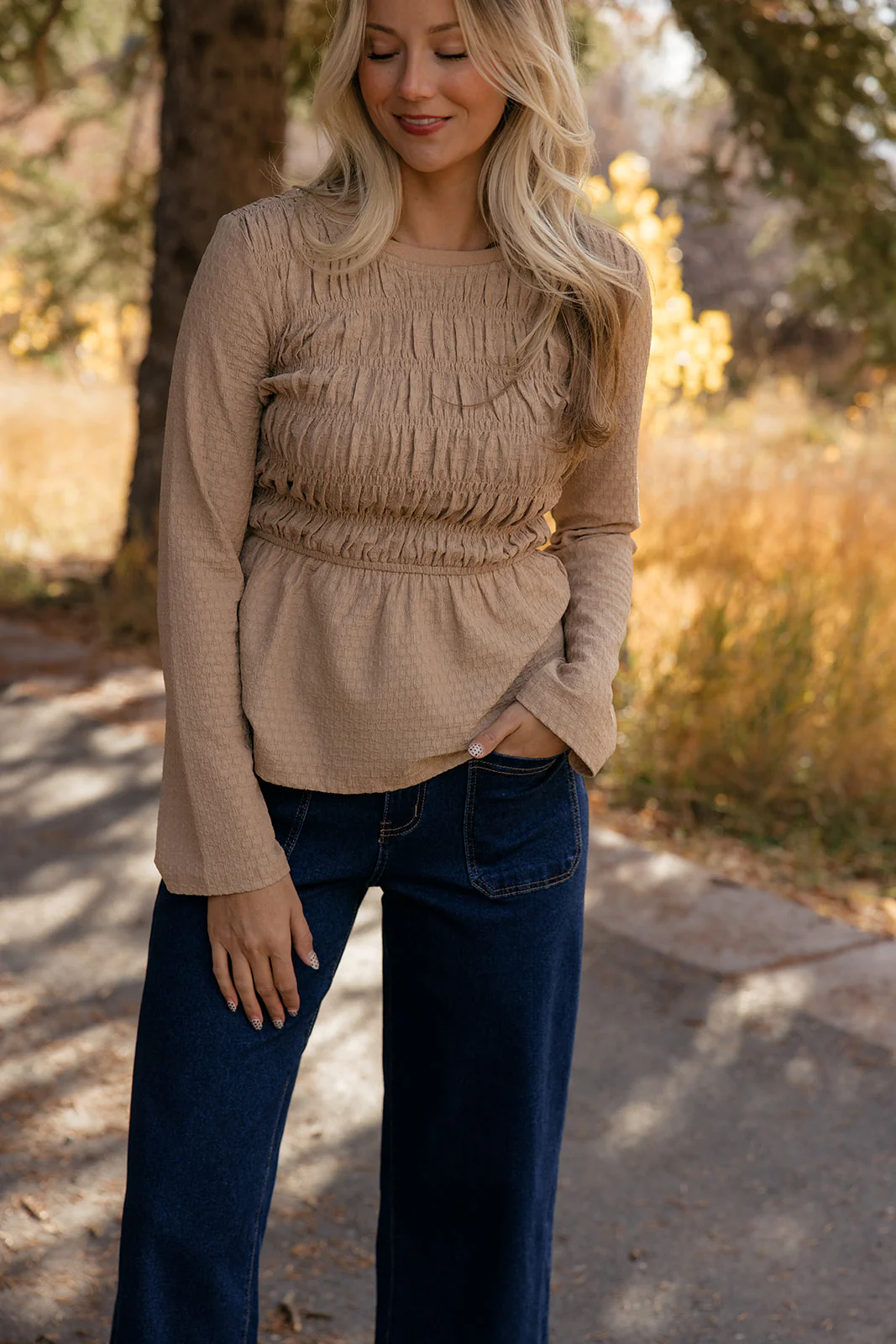 Honeycomb Smocked Blouse - Image 2