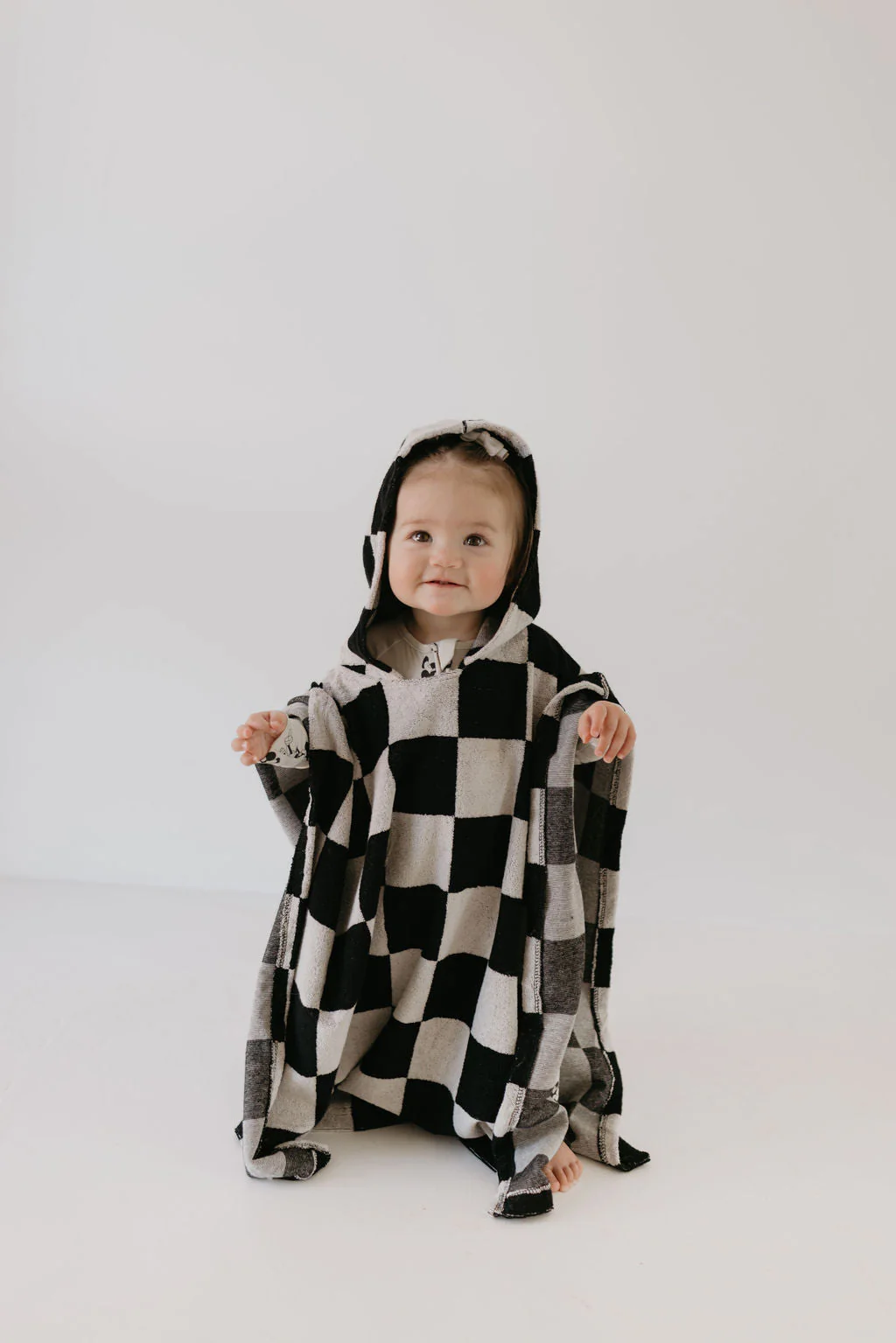 Hooded Towel | Black Checkerboard - Image 2