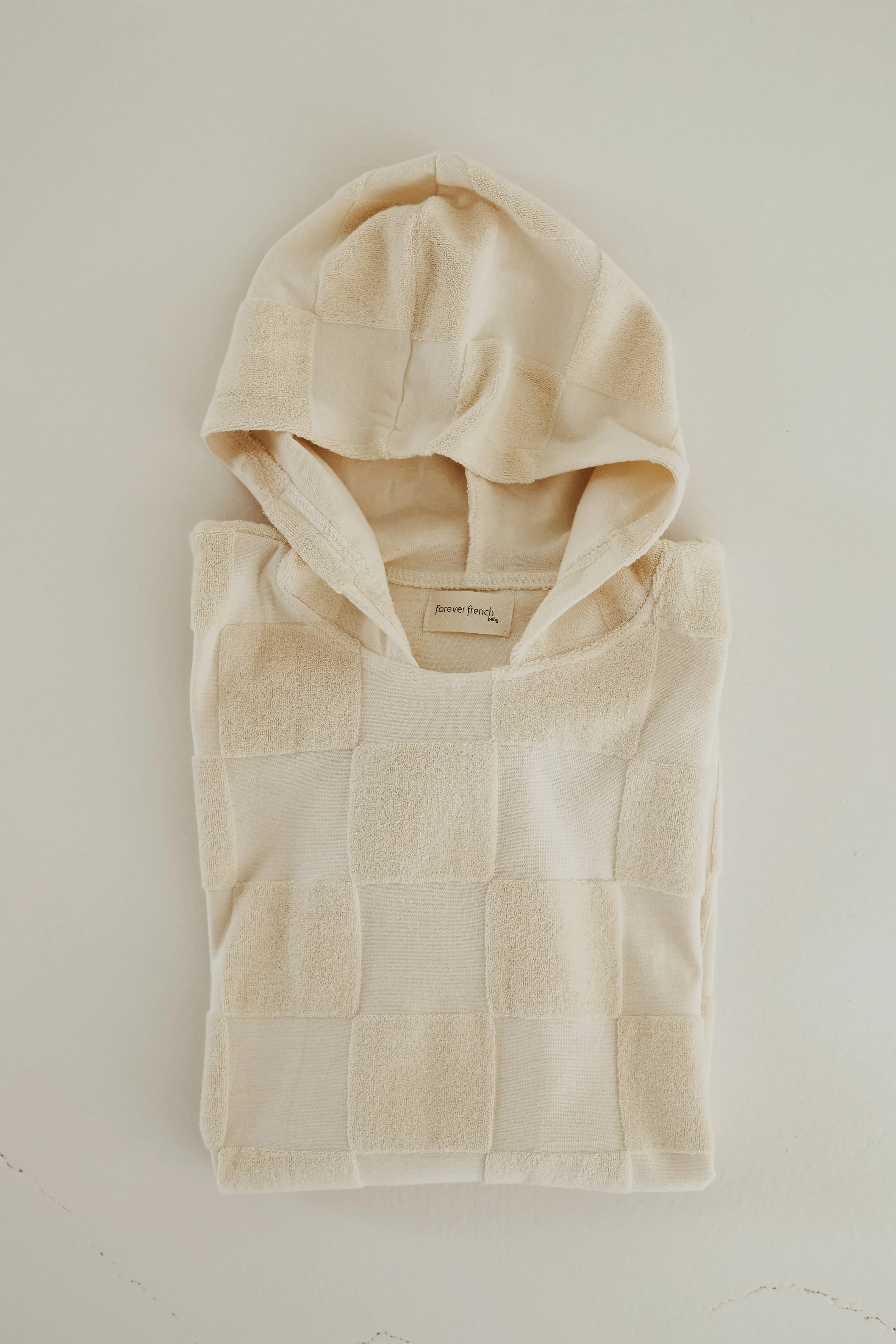 Hooded Towel | Cream Checkerboard - Image 4