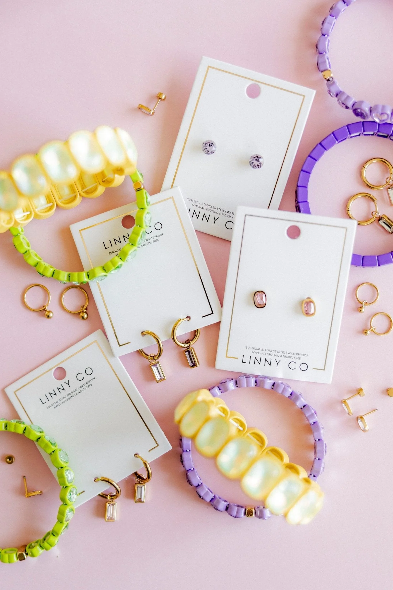 Huggie Charm Earrings - Edith Clear Gold - Image 12