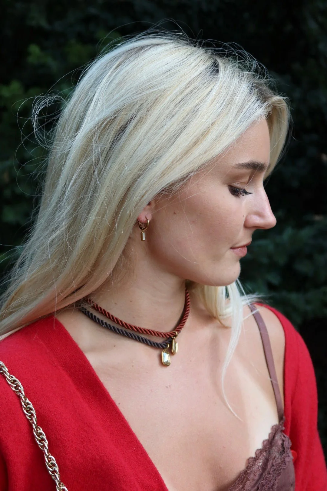 Huggie Charm Earrings - Edith Clear Gold - Image 6