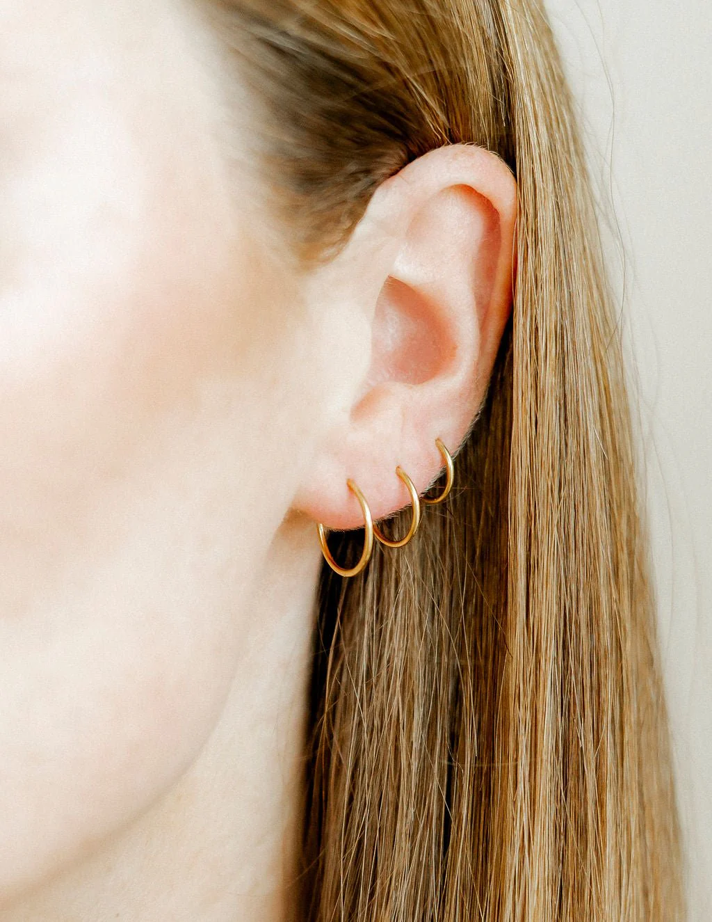 Huggie Infinity Hoop Earrings - Ava Gold 12mm - Image 6