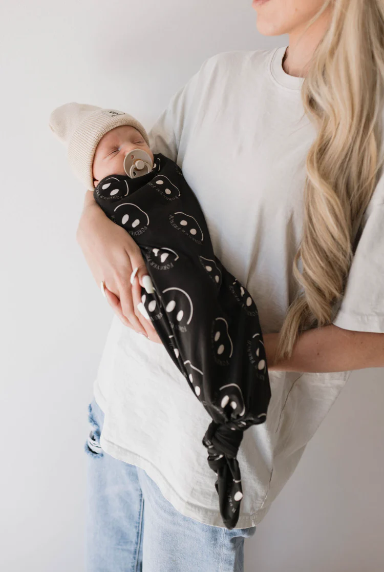 Infant Swaddle | FF Smile Charcoal - Image 3