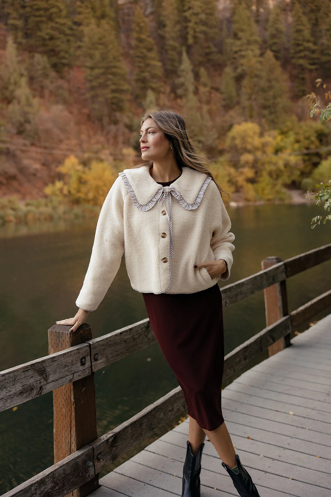 Into The Mystic Collared Sherpa Jacket - Image 5