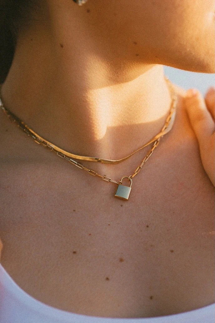 Jade Herringbone Necklace - Image 2