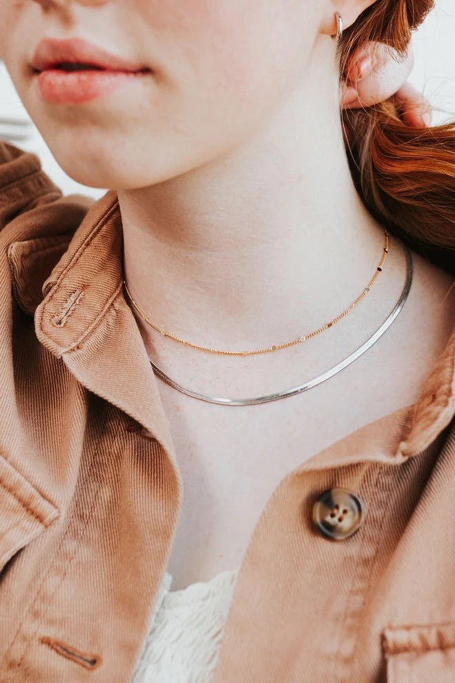 Jade Herringbone Necklace - Image 5