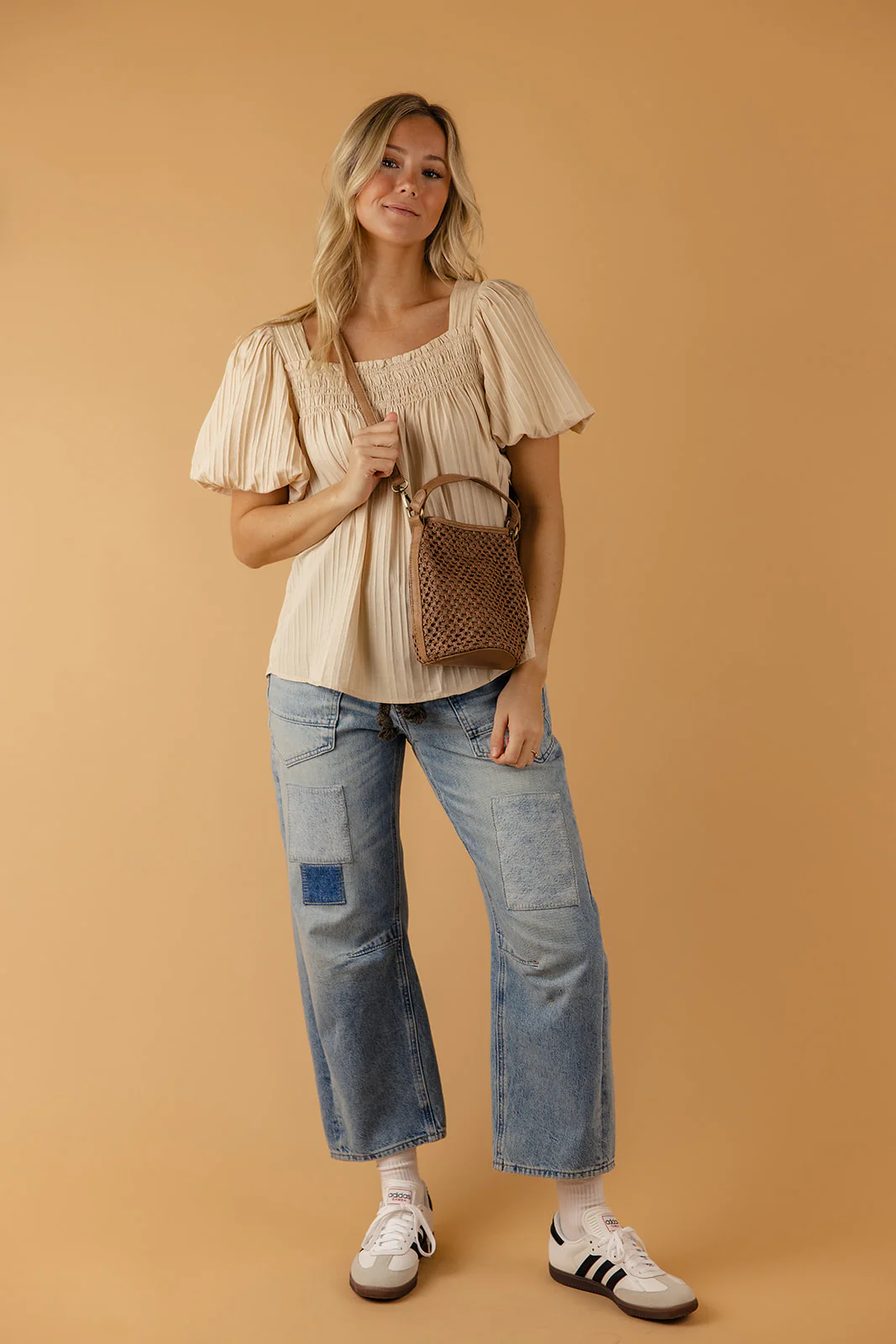 Kaia Open Weave Bucket Crossbody - Image 5