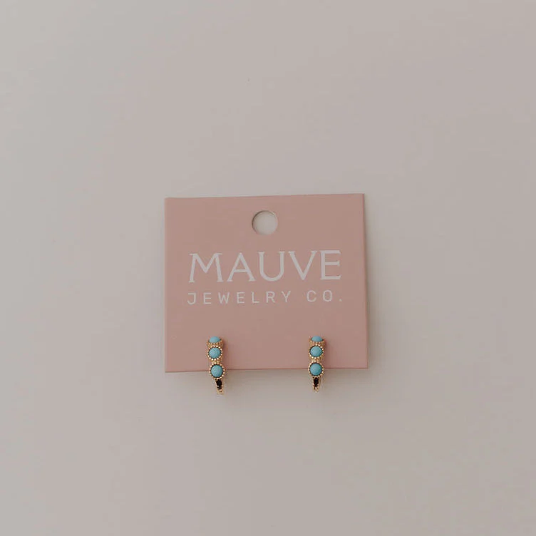 Lainey Turquoise Hoops - Image 4