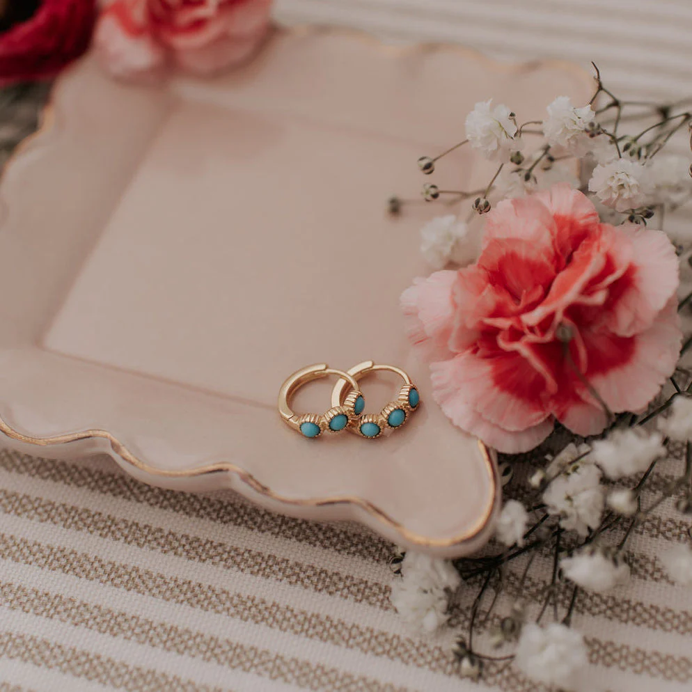 Lainey Turquoise Hoops - Image 9