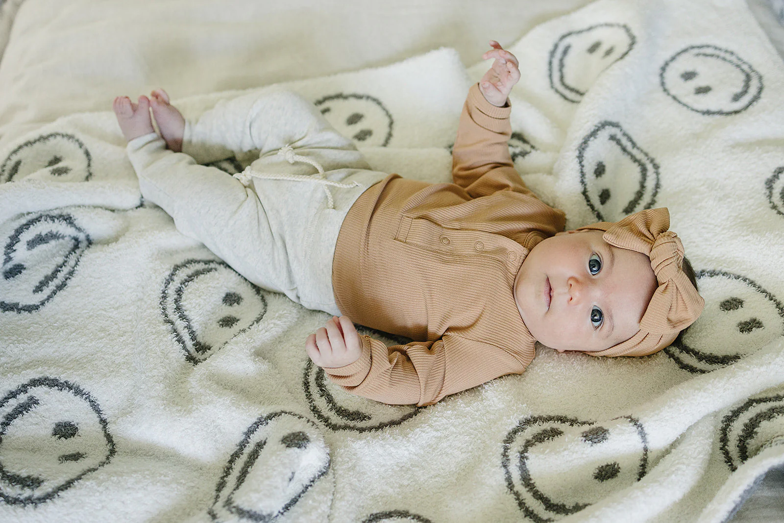 Latte Bamboo Snap Long Sleeve Ribbed Bodysuit - Image 2