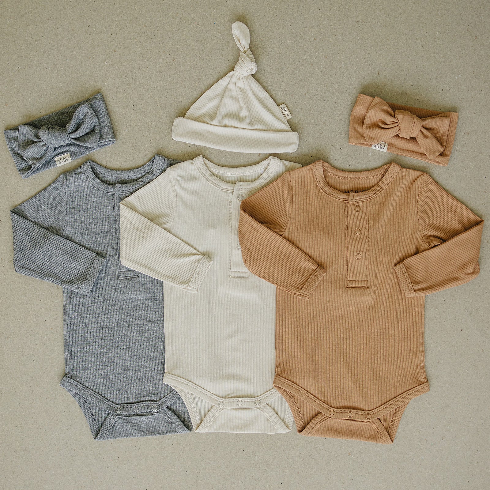 Latte Bamboo Snap Long Sleeve Ribbed Bodysuit - Image 5