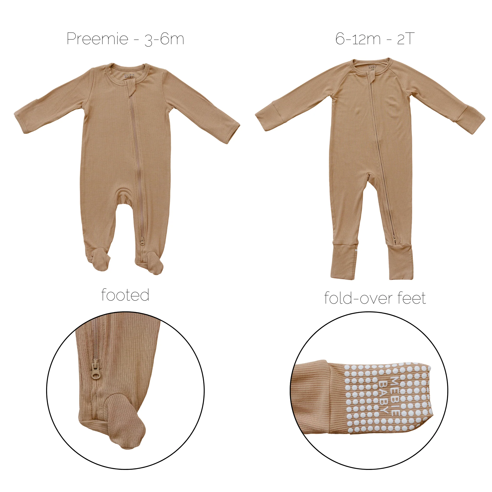 Latte Ribbed Bamboo Zipper - Image 3