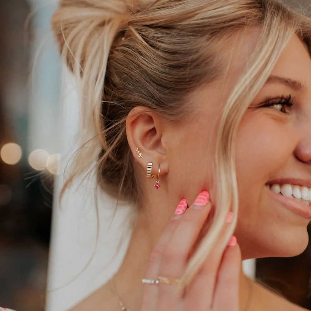 Laurel Gold Leaf Studs - Image 4