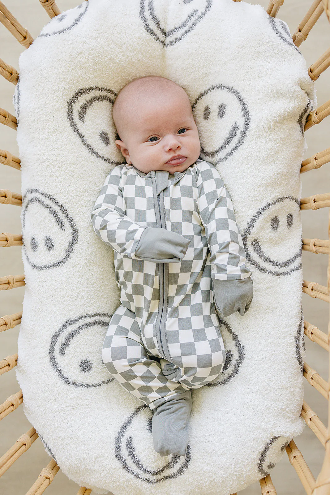 Light Green Checkered Bamboo Zipper - Image 2