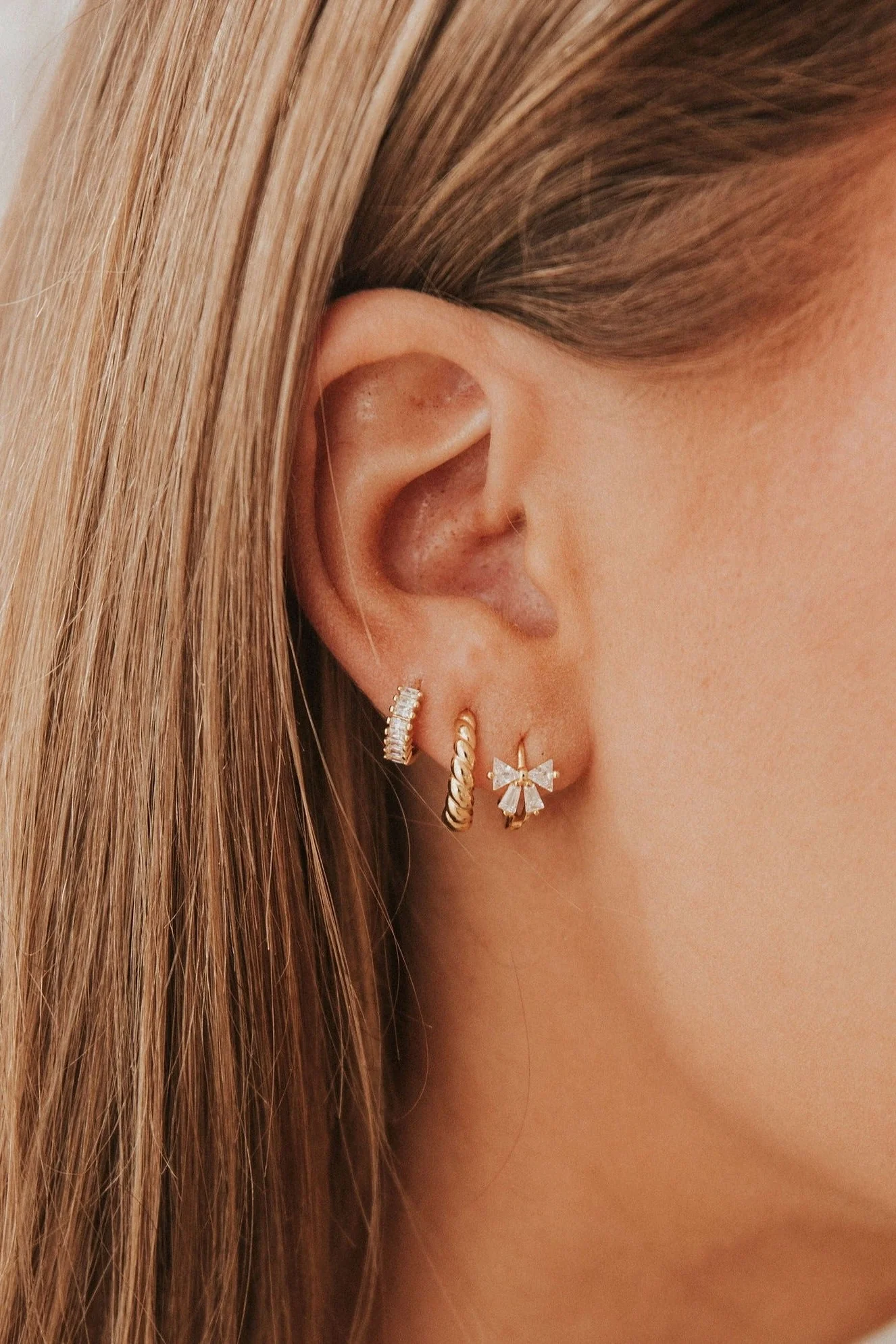 Lucy Diamond Bow Hoops - Image 2
