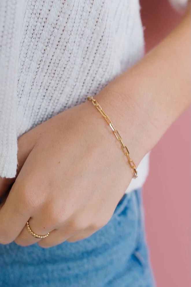 Madeline Gold Filled Paperclip Bracelet - Image 9