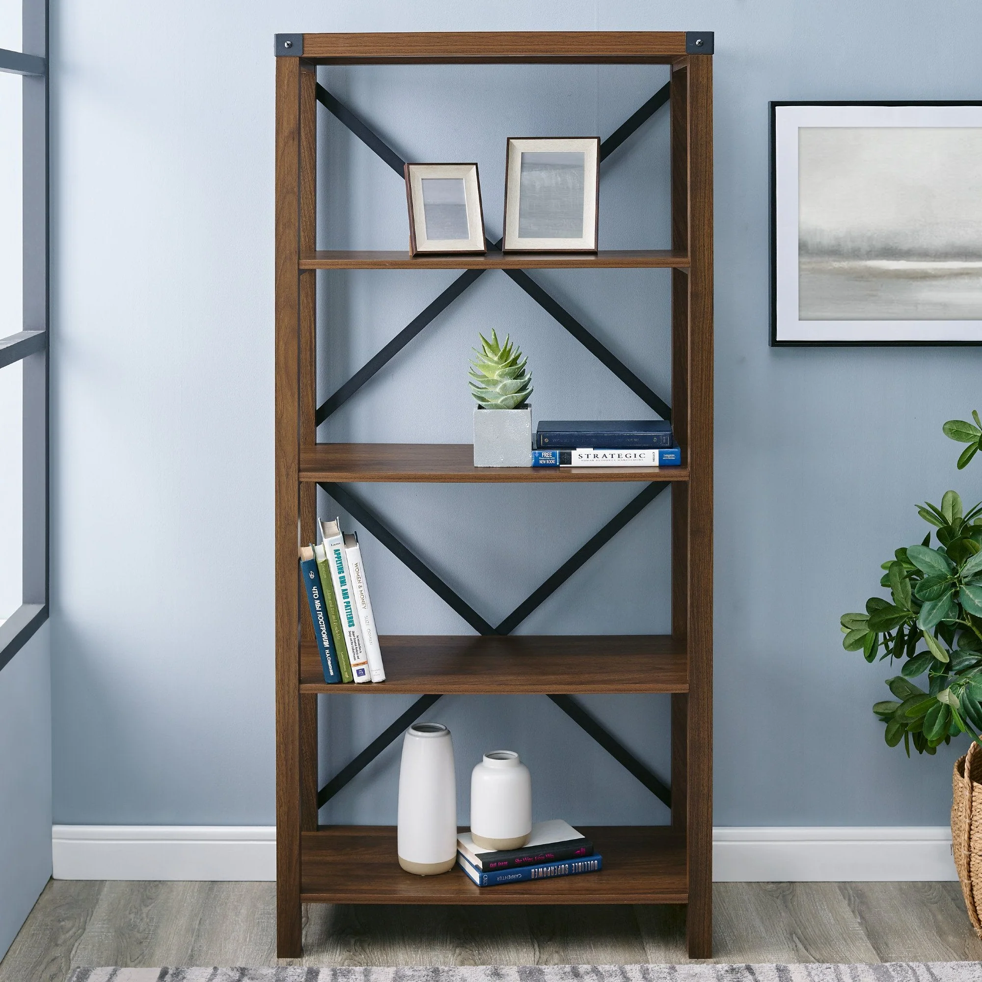 Metal X Bookshelf - Image 2