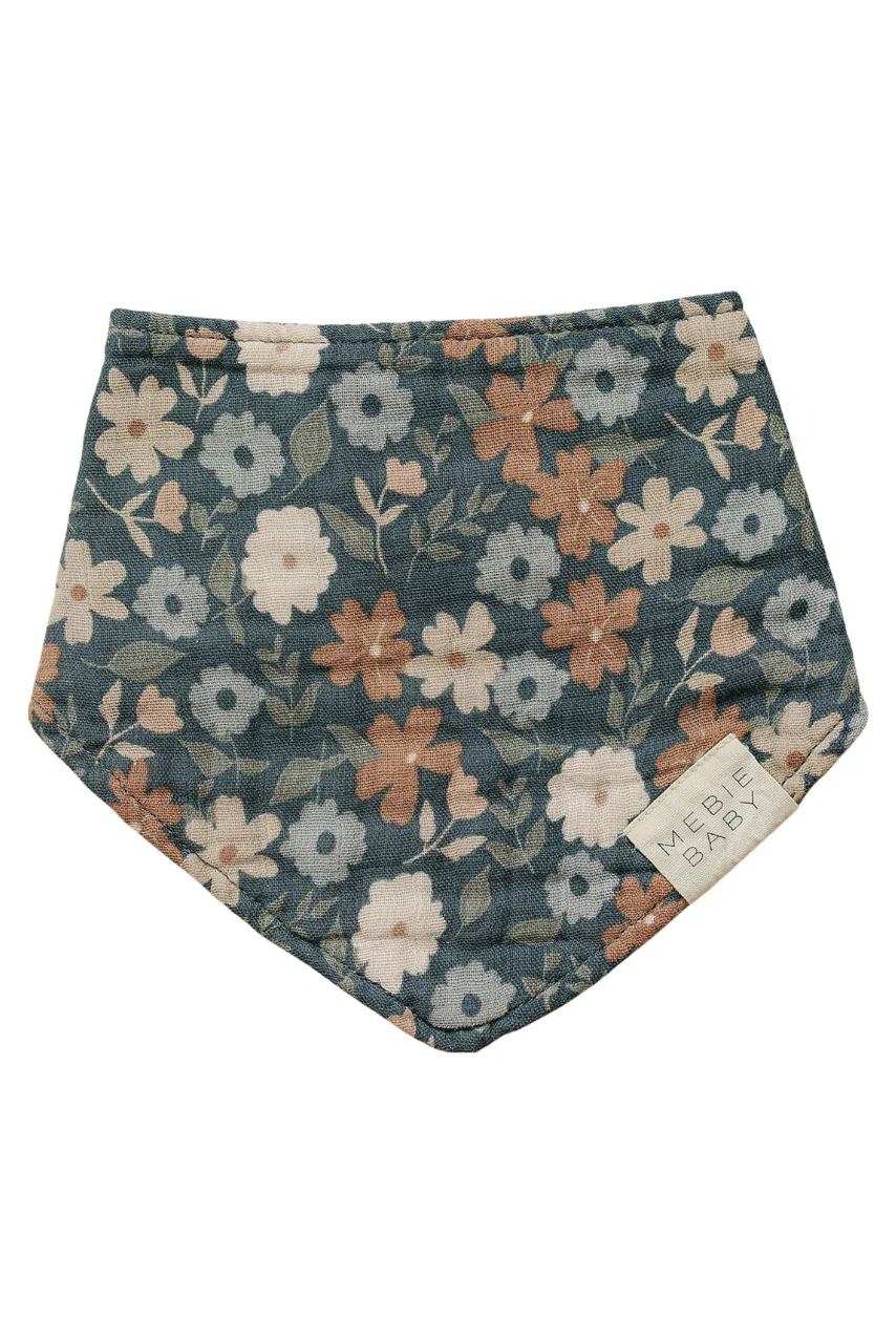 Midnight Floral Muslin Bib - Image 2