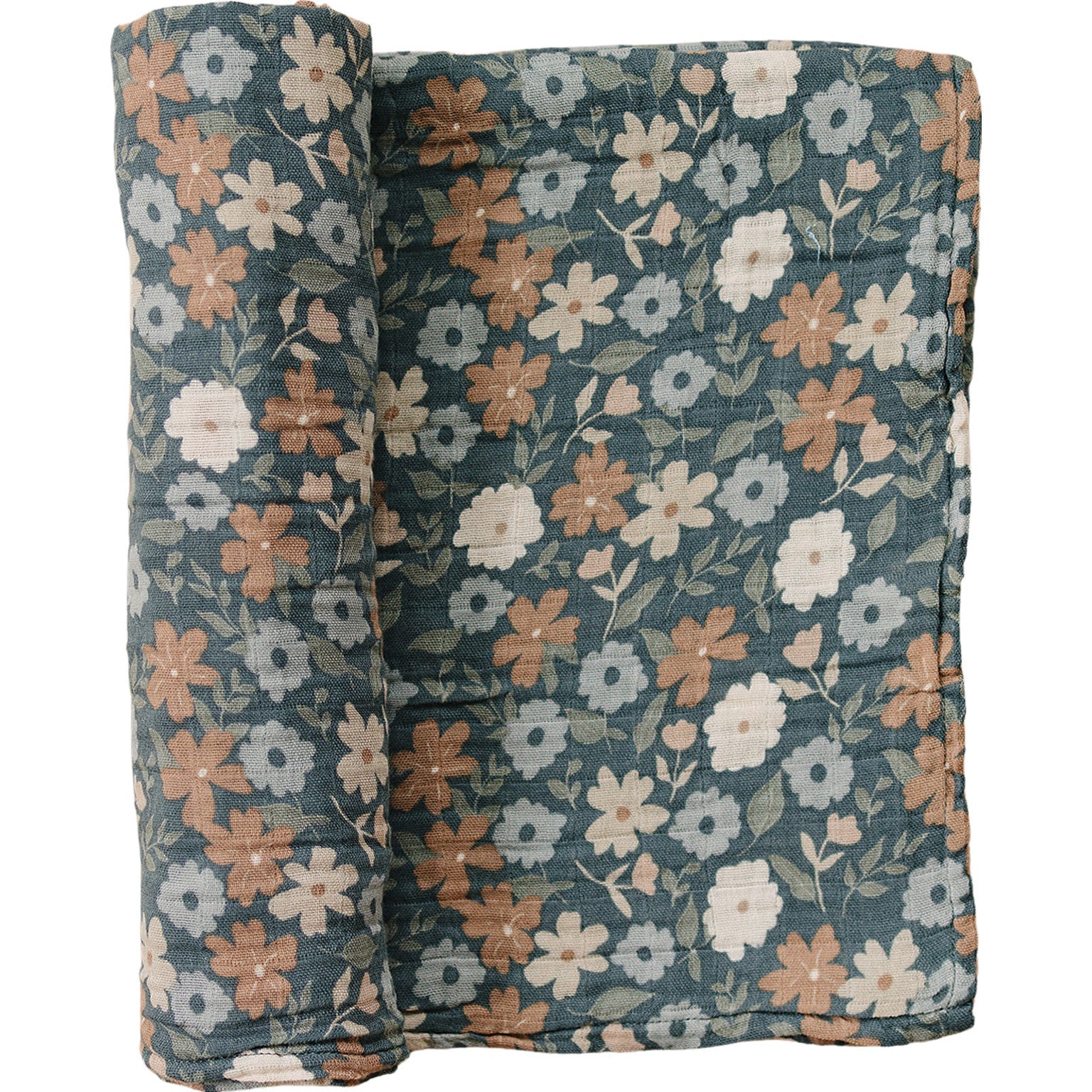 Midnight Floral Muslin Swaddle Blanket - Image 3