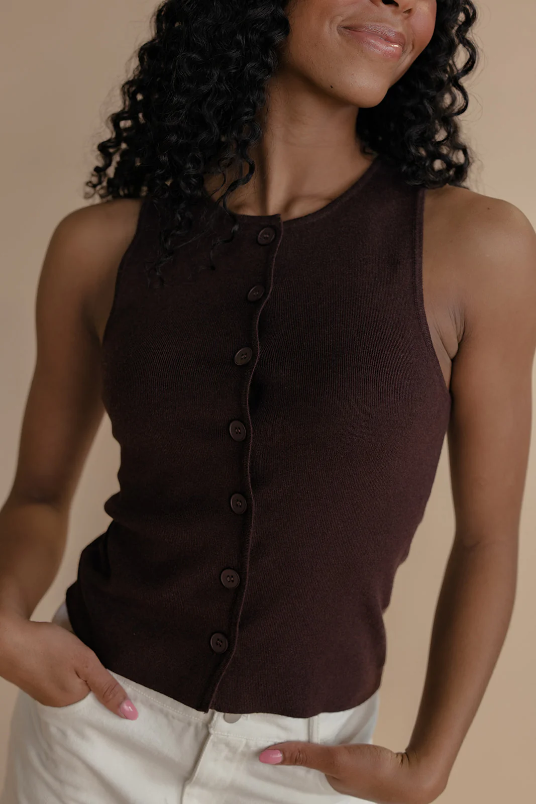 Milk + Sugar Button Tank - Image 10