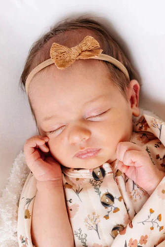 Mini Cinnamon Lace Bow Headband - Image 3