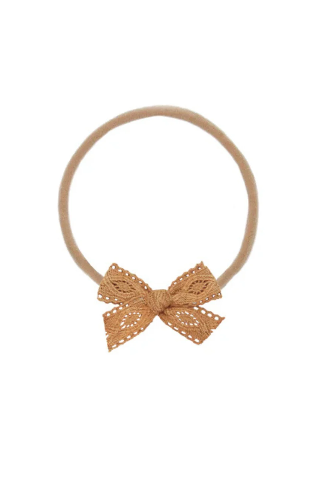 Mini Cinnamon Lace Bow Headband - Image 4