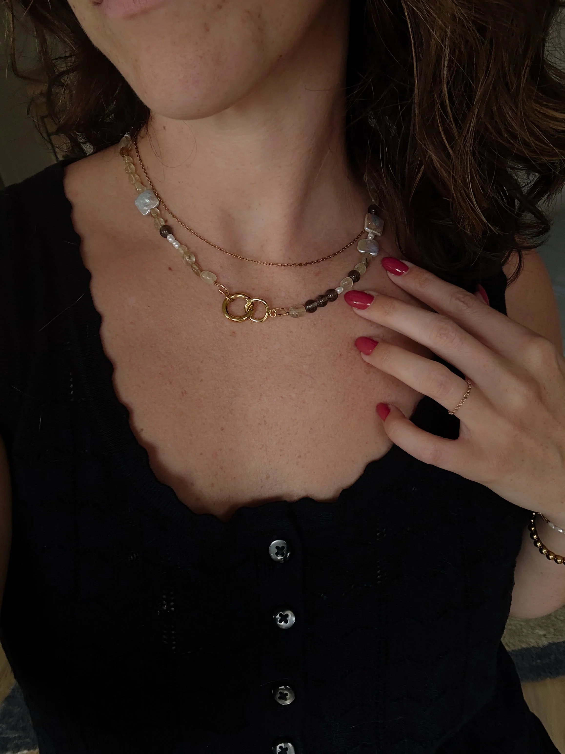 Mixed Quartz + Pearl Necklace - Image 5