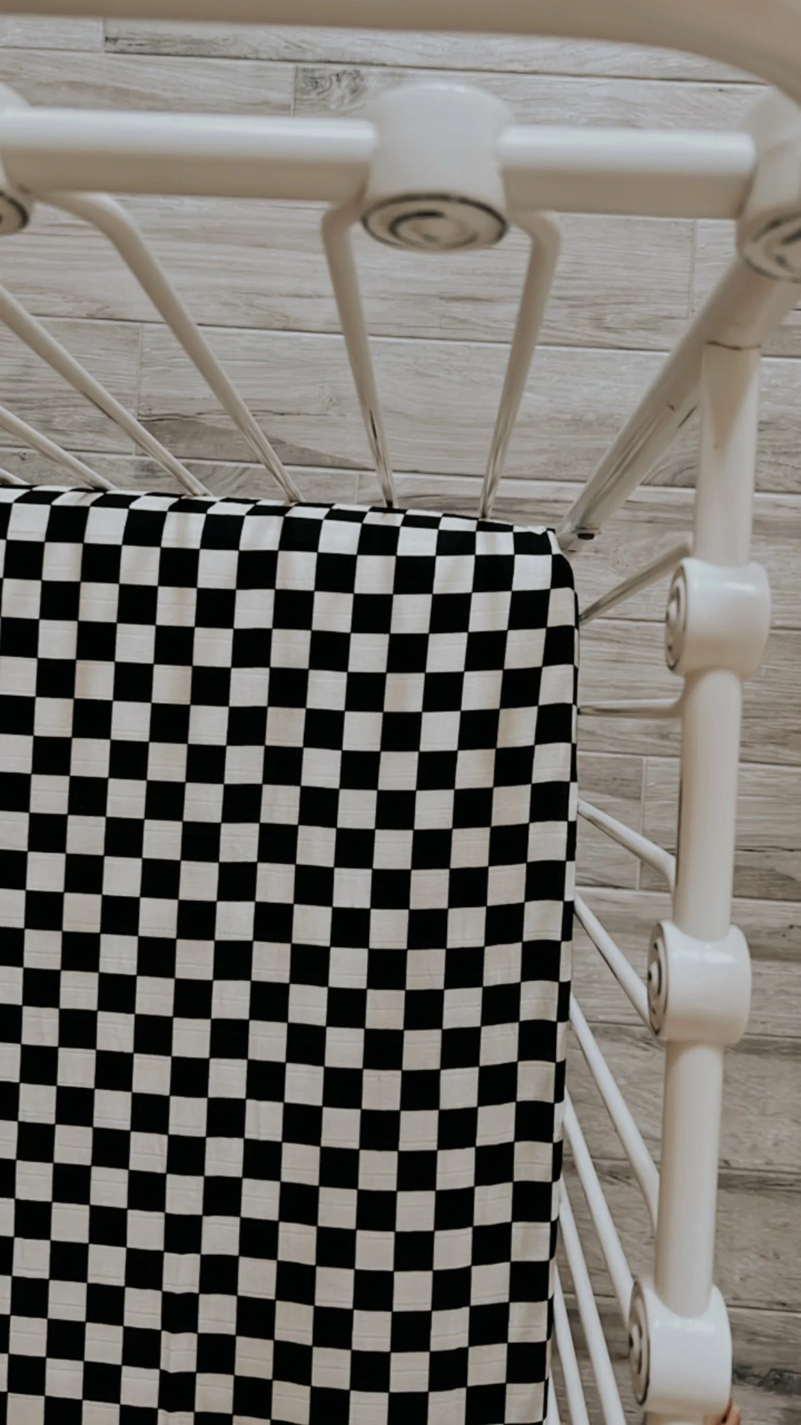 Muslin Crib Sheet | Black Checkered - Image 2