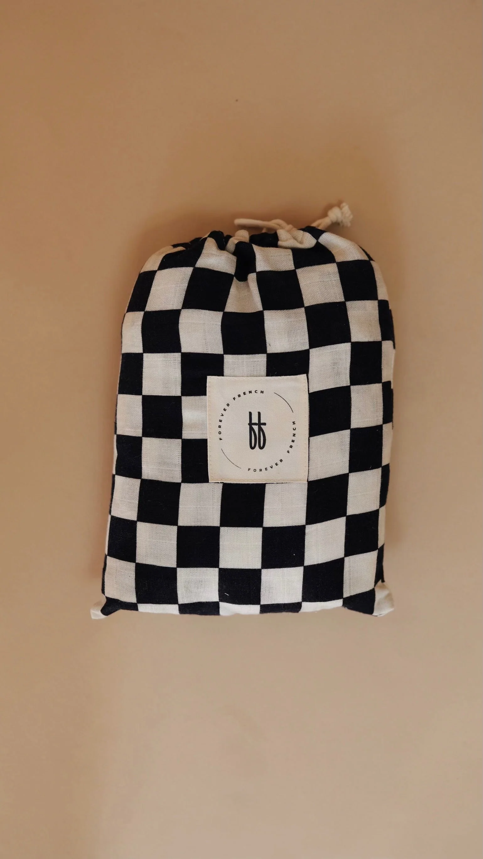 Muslin Crib Sheet | Black Checkered - Image 3