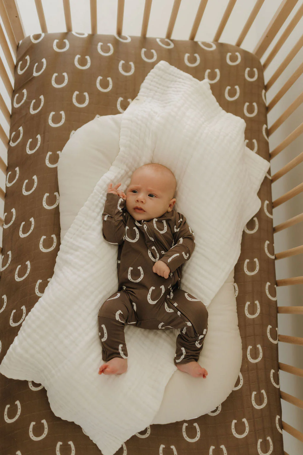 Muslin Crib Sheet | Giddy Up - Image 2