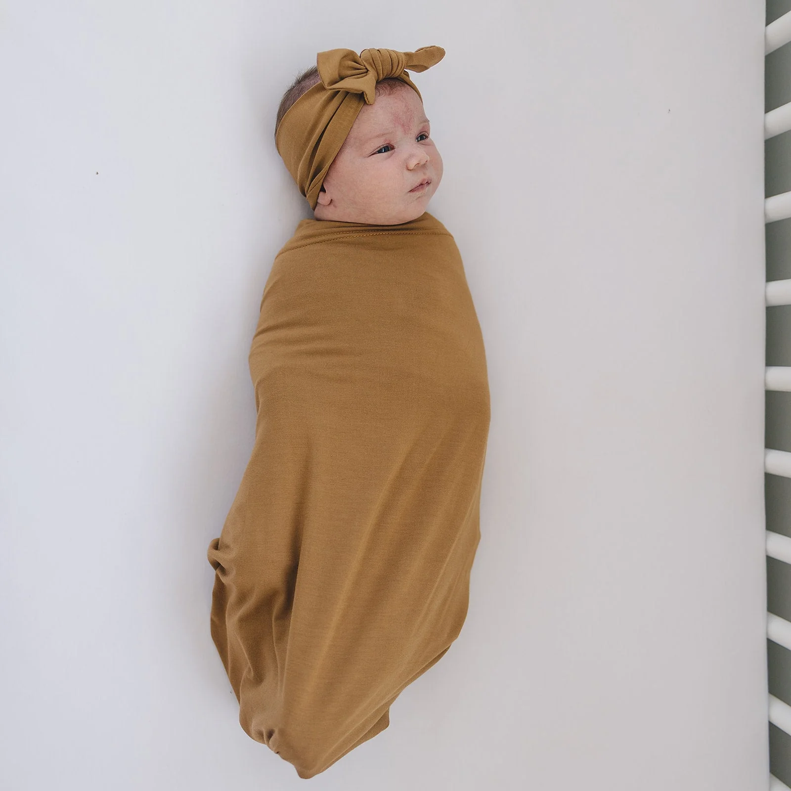 Mustard Bamboo Hat OR Head Wrap Set - Image 5