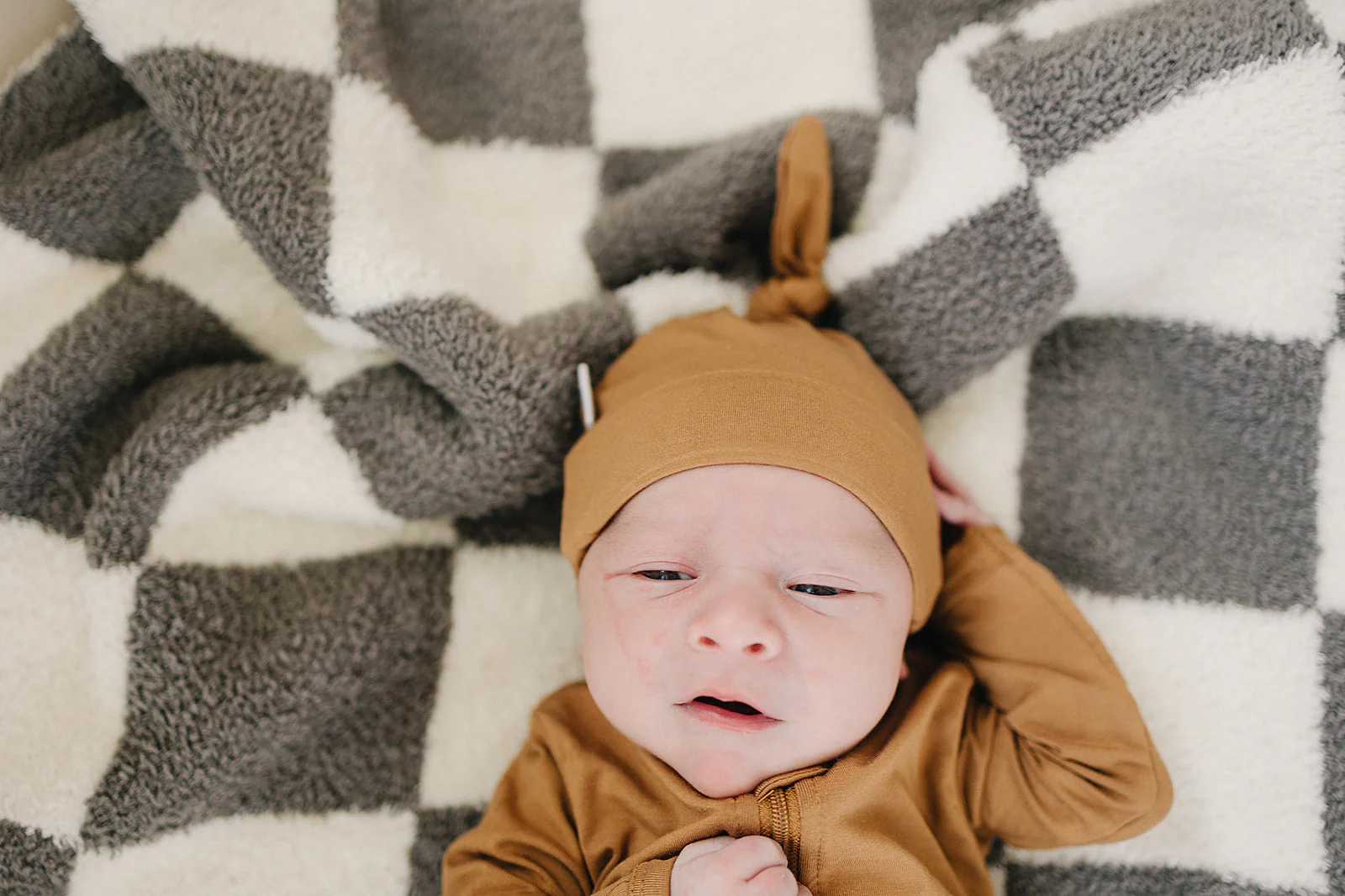 Mustard Bamboo Newborn Knot Hat - Image 3