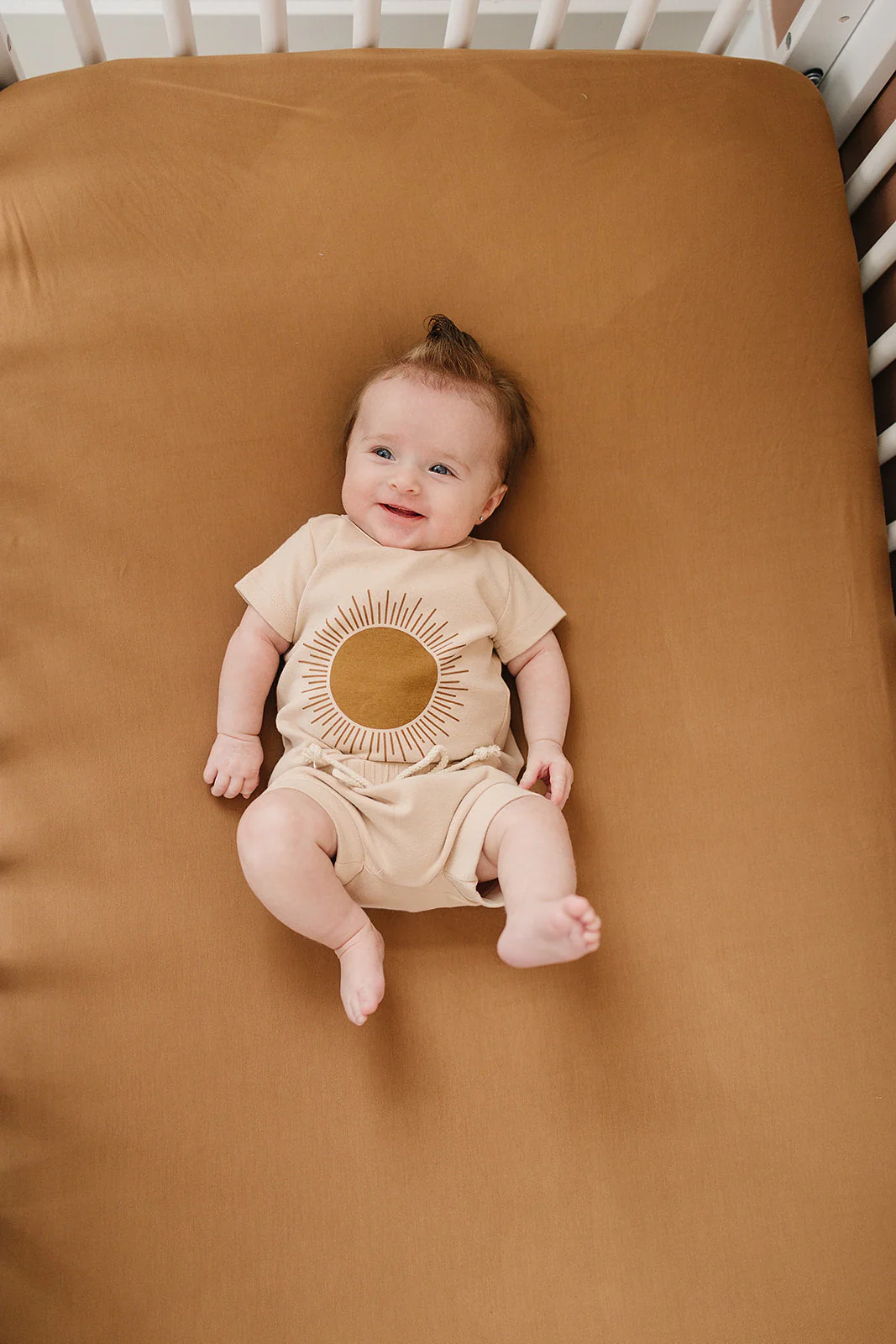 Mustard Bamboo Stretch Crib Sheet - Image 2