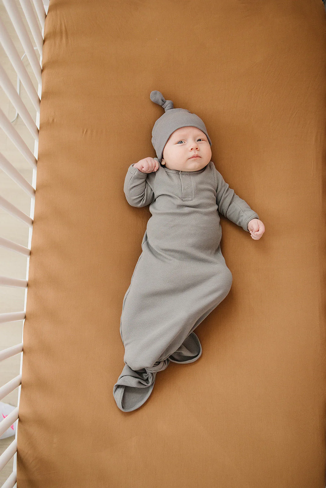 Mustard Bamboo Stretch Crib Sheet - Image 4