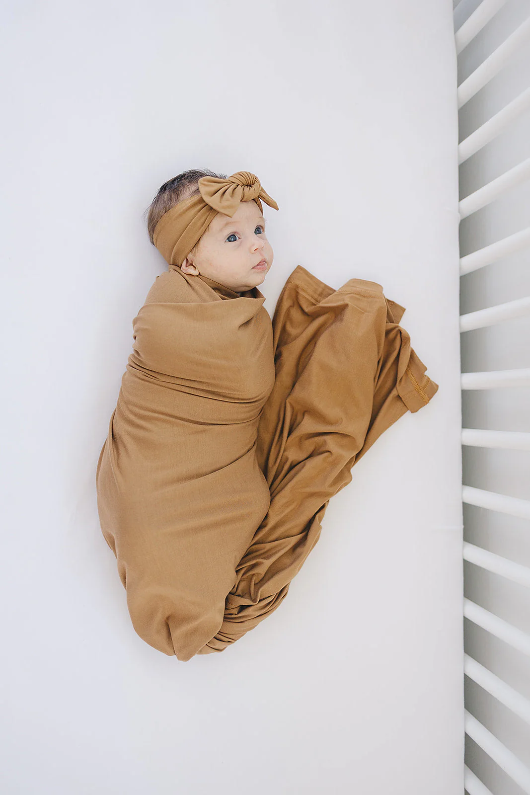 Mustard Bamboo Stretch Swaddle - Image 3